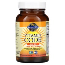 Garden of Life Vitamin Code RAW D3 125mg(5 000IU) 베지 캡슐 60정, 360정