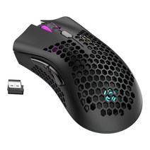 2.4G 무선 게이밍 마우스 RGB 발광 마우스, 블랙