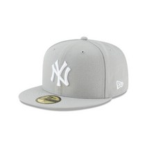 뉴욕 양키스 MLB 정품 뉴에라 59FIFTY 피티드 캡 모자 5950 그레이 화이트 볼캡 버킷햇