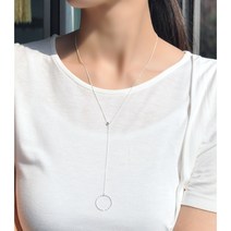 샤이닝 은목걸이 동그라미펜던트 925실버 롱목걸이