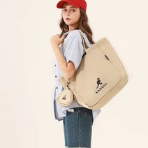 손뜨개가방 뜨게 디자이너 럭셔리 핸드백 옥스포드 천 숄더백 여성용 대용량 쇼핑 토트백 동전 지갑, [02] 카키색