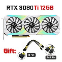 Mllse rtx 3080ti 12gb 그래픽 카드 nvidia 게임 gpu 8pin + 8pin gddr6x 384bit hdmi1 dp3 pci-e 4.0x16 비디오 카드 데, rtx3080ti 12GB RGB