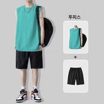 Z3JC 남성 순면 여름 루즈핏 스포츠 조끼 퓨어 컬러 레깅스 남성 런닝