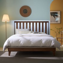 퍼니홈 발리 LED조명 원목 Q 침대