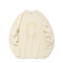 COVERNAT 부클 C 로고 니트 아이보리
