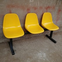 야외 버스 정류장 야구장 공원용 벤치 의자 3인용, 3인승 유리섬유 시트