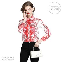 도오빠 여자 셔츠 블라우스 레트로 플라워 미국 스타일 하객룩 결혼식 긴팔 긴소매 오피스룩 커리우먼 데이트룩 데일리룩 봄 여름 가을 직장인 대학생 캐주얼 패션 코디 여성셔츠