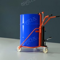 트럼통 리프트 핸드자키 유압 트럭 특수 트롤리 트래커 핸드 지게차 소형 트레일러, PU 휠(브레이크 포함)