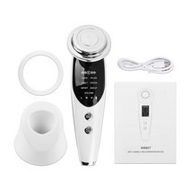 피부관리기 홈케어 리프팅 쿨링마사지기 클린징 ems 얼굴 스파 마사지 초음파 세척기 미세 전류 미용 장치 페이셜 라이트 테라피 피부, 유형 4 흰색