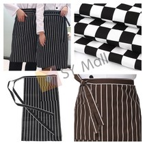 SY몰 허리 앞치마 블랙 줄무늬 레스토랑앞치마 남성용앞치마, 브라운 줄무늬