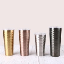 홈아트 벌집 이중진공 컬러 스텐컵(무료각인서비스 뚜껑별매), 350ml, 실버