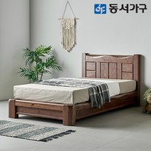 동서가구 A프리미엄 소나무 통원목 짜맞춤 SS 편백침대+9존독립 매트리스 DF642458, 엔틱