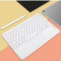 적용한 KISSABC 태블릿PC K31 마우스 컴퓨터키보드, 기본, 기본, T02-흰색 원형모자 터치버튼 블루투스 키보드