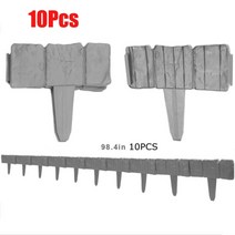 화단 경계 펜스문 밭 울타리 텃밭 분리대 조립식 옥상 미니 원목 펜스 10pcs 회색 정원 테두리 자갈 돌 효과 플라스틱 잔디 테두리 식물 테두리 장식 꽃 침대 테두리, 협력사