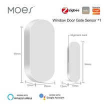MOES-스마트 Tuya 와이파이 지그비 창 및 도어 센서 열림/닫힘 감지기 홈 보안 경보 시스템 알렉사 구글, CHINA, 1PCS Zigbee Sensor, 1PCS Zigbee Sensor