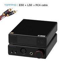 TOPPING E50 Hi-Res ES9068AS dac MQA FULL Decode+TOPPING L50 NFCA Headphone Amplifier SE+BAL Input, Black