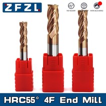 HRC55 카바이드 엔드밀 120mm 엔드밀 4 플루트 밀링 커터 합금 코팅 텅스텐강 절삭 공구 CNC 가공 엔드밀, 4.15X4DX50L - 1PCS
