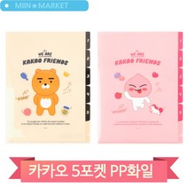 5포켓 인덱스 화일 A4 카카오 서류 문서 분류 L 홀더 포켓 파일 문서, 라이언 (8809645638782)