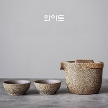 철수유 개완 다관 찻잔 도자기 다완 다기 다도 세트, 화이트