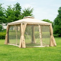 아이스타스 가제보 캐노피 천막 몽골텐트 그늘막 사이드월 모기장 포함 풀세트, 3x3m LHG-3M