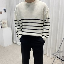 스트릿제이 하찌 헤라시 스트라이프 단가라 짜임 니트