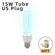 AC220-240V 고 오존 자외선 살균 램프 전구 E27 UVC 소독 253.7nm UV-C 15W 실내 살균기 221652, 01 15W Tube US Plug, 01 e27