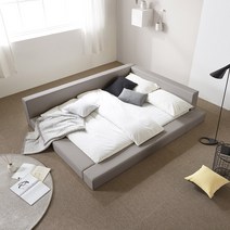 파로마 블론디 저상형 독립형침대 슈퍼싱글 / 패밀리침대, 아이보리, 프레임+6회전본넬매트