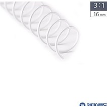 3대1 제본기 하얀색 철제 와이어링 16mm 3:1 120장 스틸 스프링제본링 간격 일정한 대용량 철재 코일링