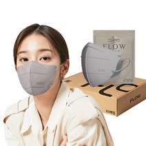 플로우 KF94 귀안아픈 숨쉬기편한 새부리형 마스크 대형, 50매, 1박스, 그레이
