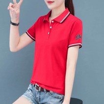 화이트 티 여 여름 트렌드 골프 셔츠 테니스 셔츠 쇼트스타일링 코튼 반팔 상의