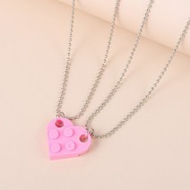 체인블럭 레바블럭 윈치 이동식 체인 차량용 호이스트 2Pcs 사랑 심장 빌딩 블록 펜 던 트 목걸이 커플 우, 02 NXL2