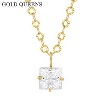 [골드퀸즈] 18K 1캐럿 스퀘어 목걸이
