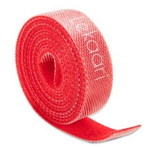Strong Cable Organizer Self Adhesive Fastener Tape USB Cable Winder nylon Reusable Strong Hooks Loop, 12 1m red X 3pcs