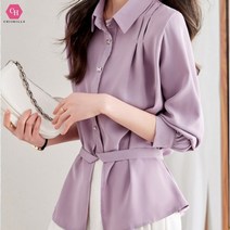 시크힐즈 버터플라이 허리밸트 블라우스 00410