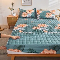 라지킹침대 두꺼운 퀼트 장착 침대 시트 퀸 킹 사이즈 미끄럼 방지 방진 커버 1 장, [06] 2pcs 47x74pillowcase, [12] yirenqinxian