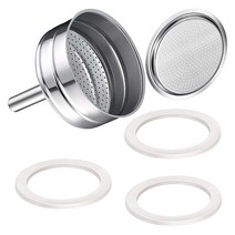 6 컵 모카 커피 머신 교체 깔때기 키트 익스프레스와 호환 가능 3 팩 개스킷 씰, [01] Silver