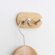 팬션 게스트룸용 벽걸이 2홀 우드 후크 악세사리샾 수납 소품 욕실