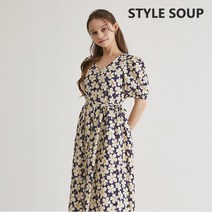 빅 플로럴 셔링 원피스(SY4OPE5)