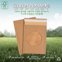 친환경 벌집 안전봉투 종이 뽁뽁이봉투 택배봉투, 50장