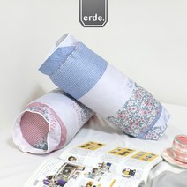 [에르데샵] 포레스트 원형 베개커버 화사한 꽃무늬 동그란 배갯잇 높고 단단한 베개솜 핑크 블루