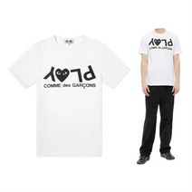 꼼데가르송 꼼데가르송 플레이 로고 남성 티셔츠 AZ-T068-051-1