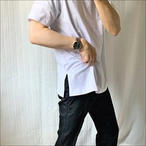 레이어드 반팔 티셔츠 목안늘어나는 구김없는 흰색레이어드 남자흰티 빅사이즈 2XL까지