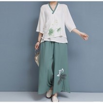 여성 여름 철릭 절복 퓨전 개량 한복 코디 세트 법복 레트로 고풍스러운 마생활한복 투피스