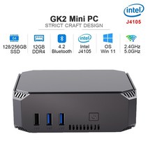 소형미니PC 미니 휴대용 산업용 한뼘 GK2 PC 윈도우 11 CPU 인텔 셀러론 J4105 쿼드코어 DDR4 12GB 128GB 256GB 512GB SSD 인터넷 컴퓨터 데스크, [02] UK, [01] 12GB 128GB