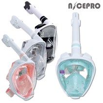 나이스프로 풀페이스 프로페셔널 스노쿨링마스크, 블랙앤화이트 S/M