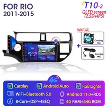 android 11 2 din for kia rio 2011-2015 자동차 라디오 멀티미디어 비디오 플레이어 gps 네비게이션 mp5 dvd 스피커 스테레오 오디오 carplay, 협력사, t10-2 4g 64g