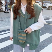 [드레스날다] 보솜이 니트 베스트 크로스백 세트(mknit1325)