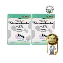 [본사직배송] 하이웰 초유 파우더 스틱 100% 3개 5개 6개 초유 단백질 분말 뉴질랜드 초유파우더 자연 방목 인증, 60g, 2개