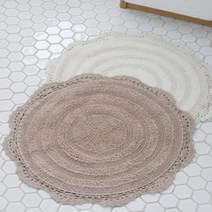 감성인테리어 원형 미니 거실 카페트 주방데코용 방수발매트 기숙사 아파트 자취방, 베이지