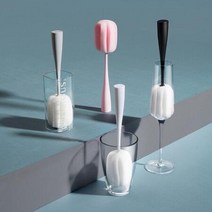 파스텔 텀블러 롤러 머그컵 컵솔 유리컵 브러시 청소 스펀지 긴 막대 디자인 컵 브러쉬, 블랙, 상세페이지 참조